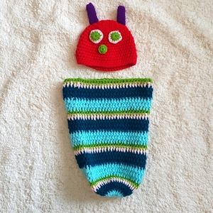 Very Hungry Caterpillar knit infant picture outfit
